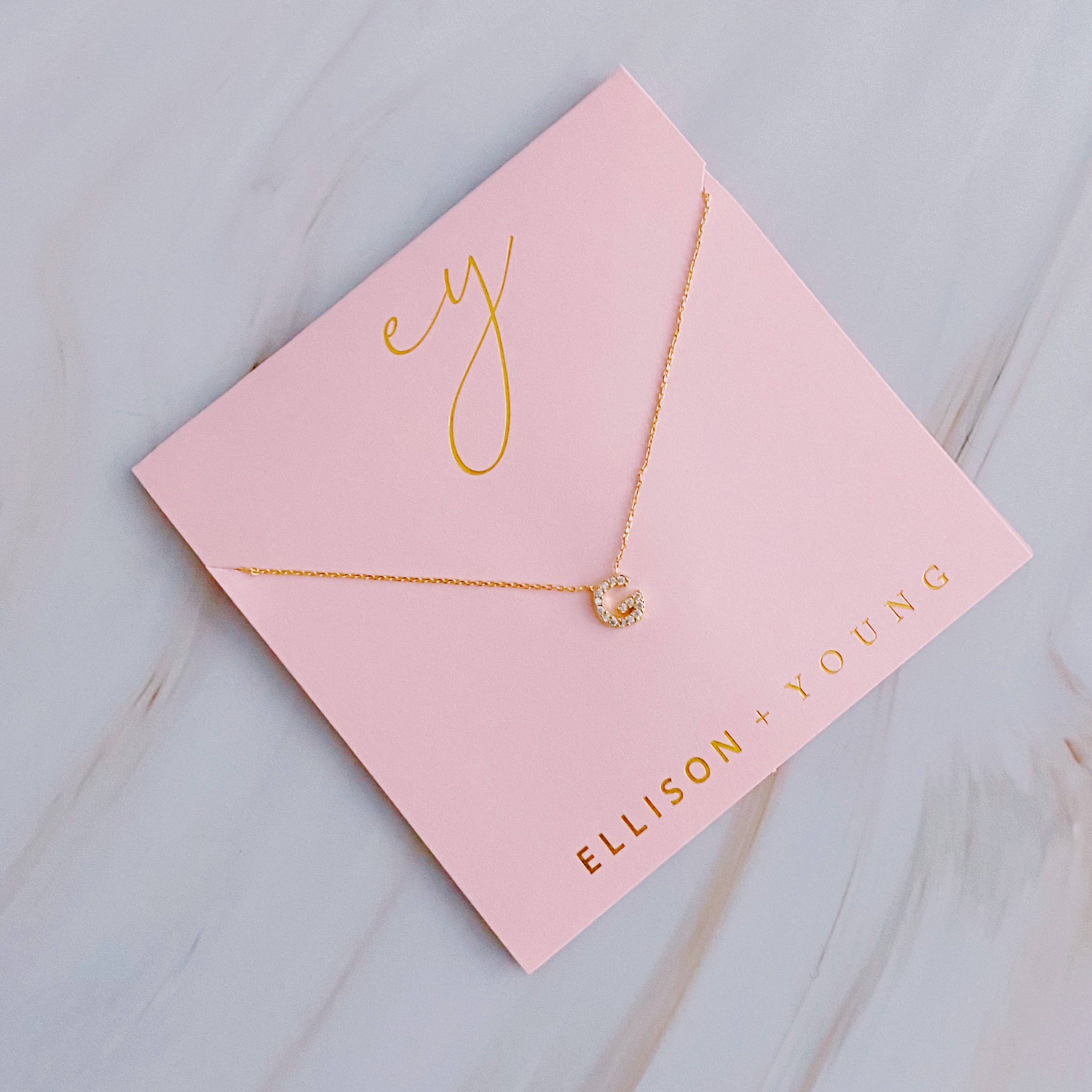 Ellison+Young - Understated Beauty Initial Necklace: B