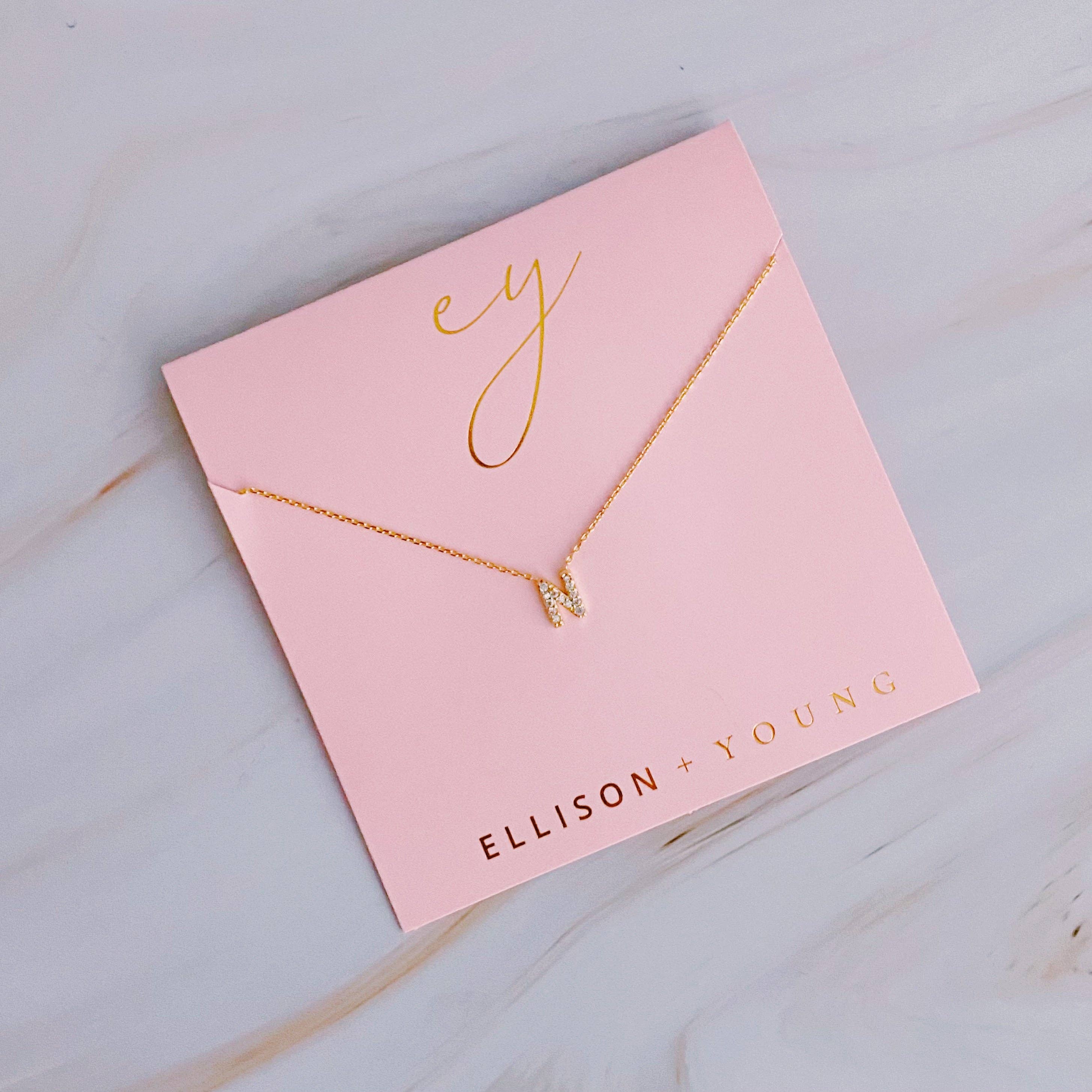Ellison+Young - Understated Beauty Initial Necklace: T