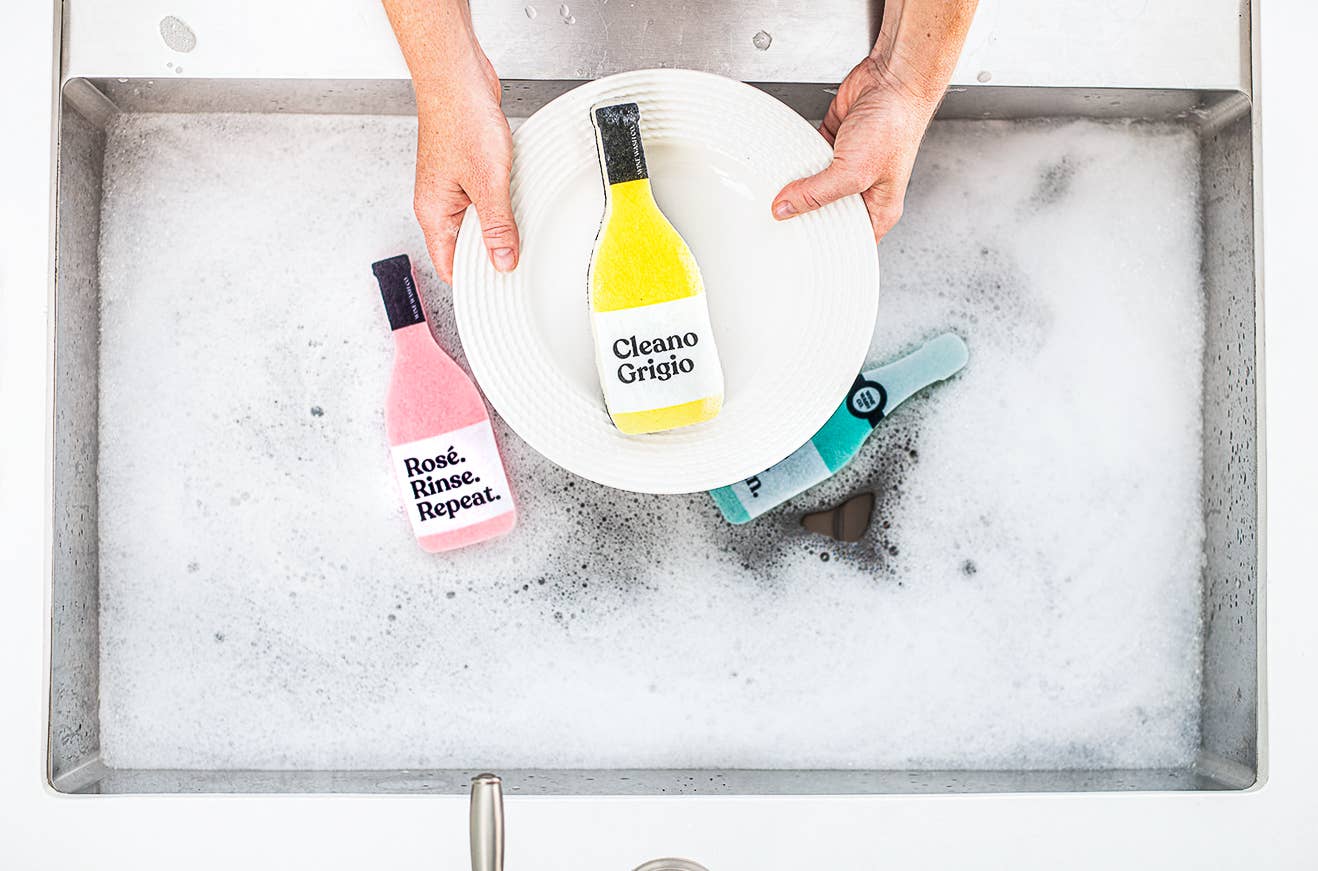 Wine Wash Co. - Scrubbly™ Kitchen Sponge: Cleano Grigio